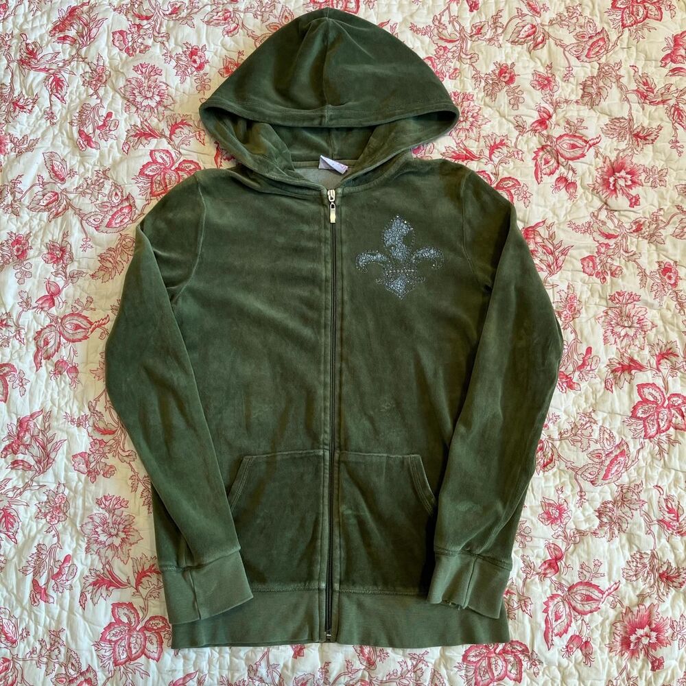 Juicy-couture Men's Green and Khaki Hoodie - Picture 2 of 5